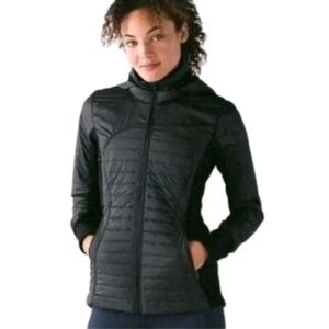 LULULEMON FIRST MILE QUILTED RUNNING Jacket Black Womens Size 10.